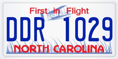 NC license plate DDR1029