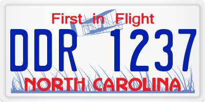 NC license plate DDR1237