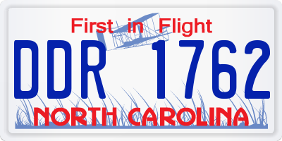 NC license plate DDR1762
