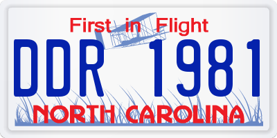 NC license plate DDR1981