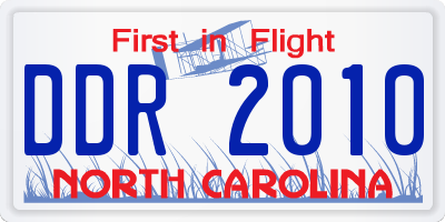 NC license plate DDR2010