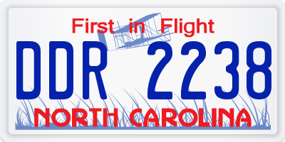 NC license plate DDR2238