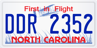 NC license plate DDR2352