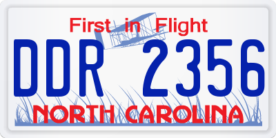 NC license plate DDR2356