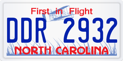NC license plate DDR2932