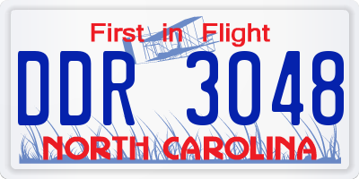 NC license plate DDR3048