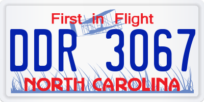 NC license plate DDR3067