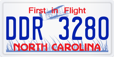 NC license plate DDR3280