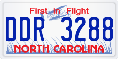 NC license plate DDR3288