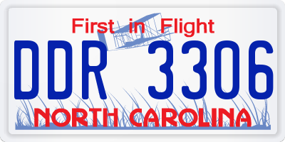 NC license plate DDR3306