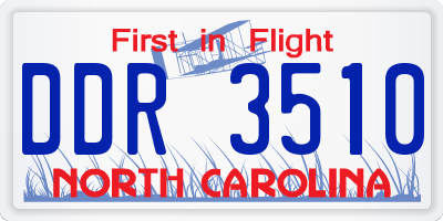 NC license plate DDR3510