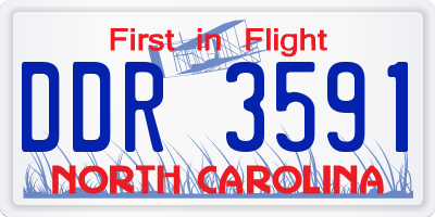 NC license plate DDR3591