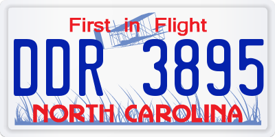 NC license plate DDR3895