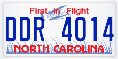 NC license plate DDR4014