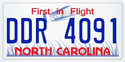 NC license plate DDR4091