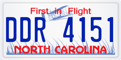 NC license plate DDR4151