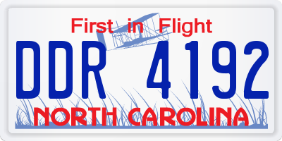 NC license plate DDR4192