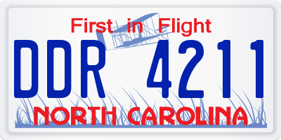 NC license plate DDR4211