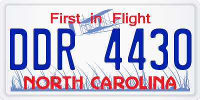 NC license plate DDR4430