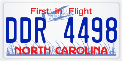 NC license plate DDR4498