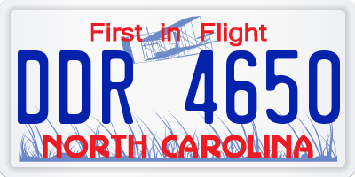 NC license plate DDR4650