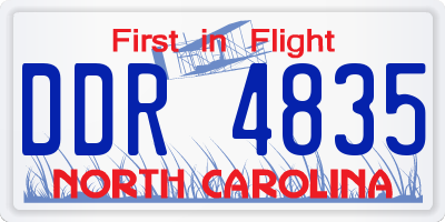 NC license plate DDR4835