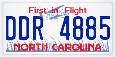 NC license plate DDR4885