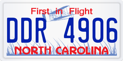 NC license plate DDR4906