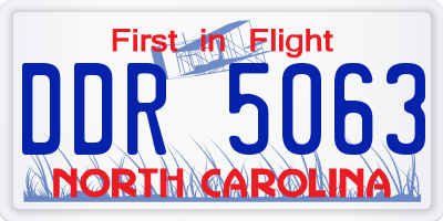 NC license plate DDR5063
