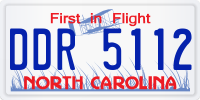 NC license plate DDR5112