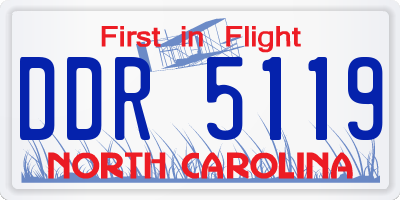 NC license plate DDR5119