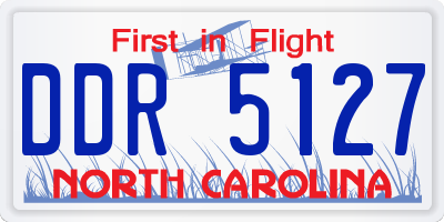 NC license plate DDR5127