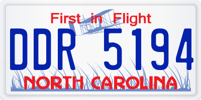 NC license plate DDR5194