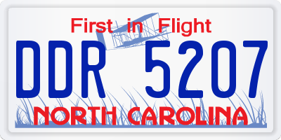 NC license plate DDR5207