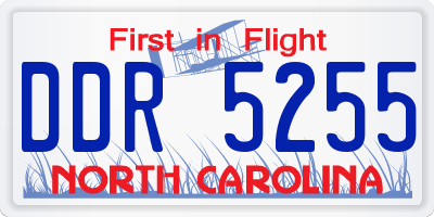 NC license plate DDR5255
