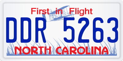 NC license plate DDR5263
