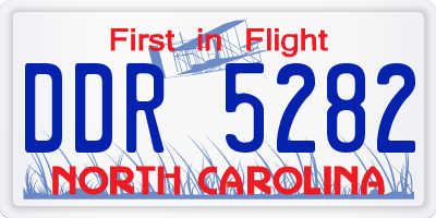 NC license plate DDR5282