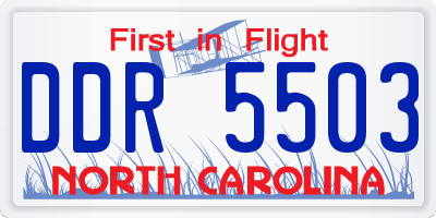 NC license plate DDR5503
