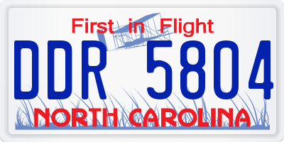 NC license plate DDR5804