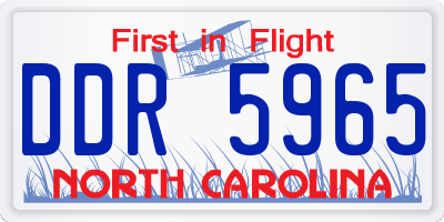 NC license plate DDR5965