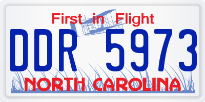 NC license plate DDR5973