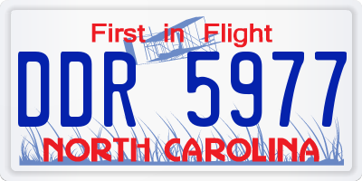 NC license plate DDR5977