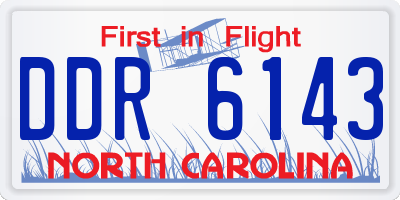 NC license plate DDR6143
