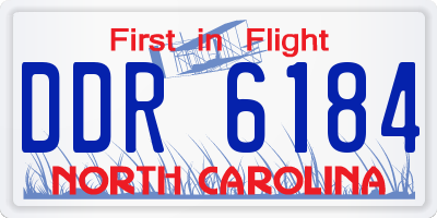 NC license plate DDR6184