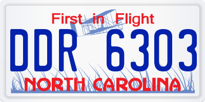 NC license plate DDR6303