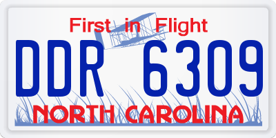 NC license plate DDR6309
