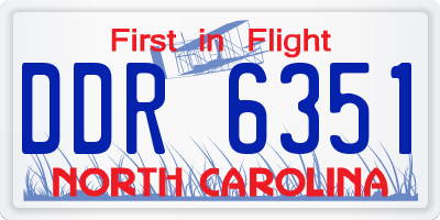 NC license plate DDR6351
