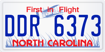 NC license plate DDR6373