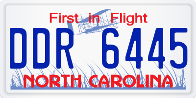 NC license plate DDR6445