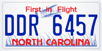 NC license plate DDR6457